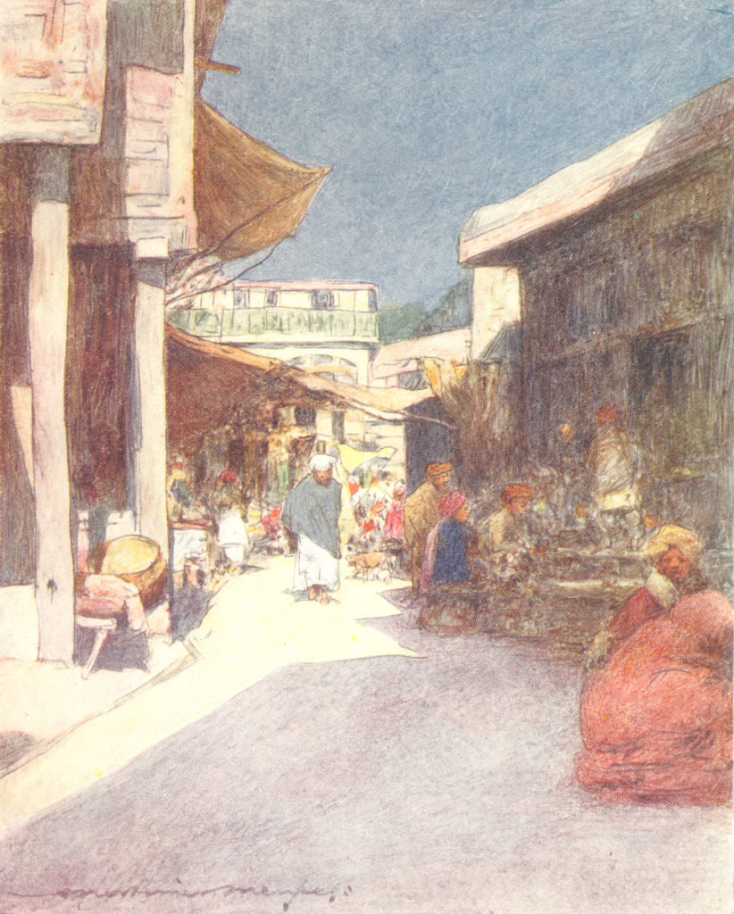 INDIA. A Narrow street 1905 old antique vintage print picture